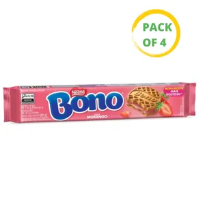 Biscoito Recheado Bono Morango 4X90g