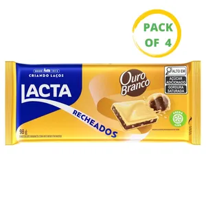 Chocolate Lacta Recheado Ouro Branco 4 x 98g