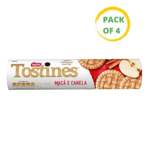 Biscoito Tostines Maçã E Canela Nestlé 4X160g
